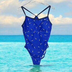 Women’s Nike Swoosh Racerback One Piece Lined Chlorine Resistant Swimsuit NWT Lg